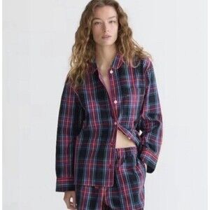 J.Crew Long Sleeve Cotton Poplin Pajama Top NWT Size XS